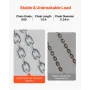 VEVOR Chain Tromle Lifter, G80 Tromle Lifting Chain Lifter med fortykket sikkerhedskrog, 0,9 ton kapacitet, 50 cm lange robuste