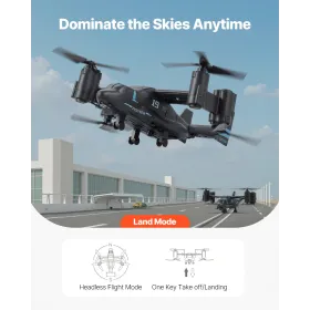 VEVOR RC-helikopter, 2,4 GHz fjernbetjeningshelikopter med gyro, 4-kanals RC-fly til begyndere, Wing Lights & One-Key Takeo