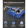 VEVOR Drill Press Vise, 4 Inch Jaw Width, Portable Bench Vise, Slotted Base for Easy Installation, Durable Cast Iron Constructio