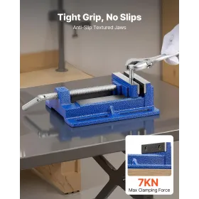 VEVOR Drill Press Vise, 6 Inch Jaw Width, Portable Bench Vise, Slotted Base for Easy Installation, Durable Cast Iron Constructio