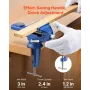 Bench Vise, 3 Inch, Portable Workbench Vice with 360° Swivel Base, Quick Release Rotating Bench Clamp, Raised Base, Cast Iron Co