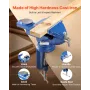 Bench Vise, 3 Inch, Portable Workbench Vice with 360° Swivel Base, Quick Release Rotating Bench Clamp, Raised Base, Cast Iron Co