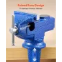 VEVOR Bench Vise, 3 Inch, Portable Workbench Vice with 360° Swivel Base, Quick Release Rotating Bench Clamp, Raised Base, Cast I