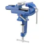 Bench Vise, 3 Inch, Portable Workbench Vice with 360° Swivel Base, Quick Release Rotating Bench Clamp, Raised Base, Cast Iron Co