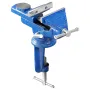 Bench Vise, 3 Inch, Portable Workbench Vice with 360° Swivel Base, Quick Release Rotating Bench Clamp, Raised Base, Cast Iron Co