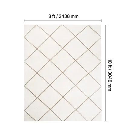 VEVOR Indoor Plush Area Rugs, 2.44 x 3.05m Plush Carpet, Area Rugs Furry with Long Plushs Pile, Thick & Durable High-Pile Rug fo