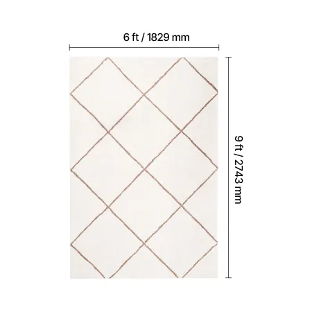 VEVOR Indoor Plush Area Rugs, 1.83 x 2.74 m Plush Carpet, Area Rugs Furry with Long Plushs Pile, Thick & Durable High-Pile Rug f