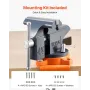Bench Vise, 4.5 Inch, Portable Workbench Vice with 270° Swivel Base, Quick Release Rotating Bench Clamp, Cast Iron Construction,