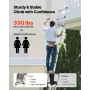 VEVOR 3,8 m teleskopstige, letvægts multifunktionel sammenklappelig forlængelse, One-Touch-tilbagetrækningsstige, Heavy Duty
