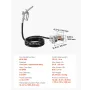 Fuel Transfer Pump, 12V DC 57 L/min, Cast Iron Diesel Transfer Pump Kit, with Manual Shut-Off Nozzle, Discharge Hose, Overheat P