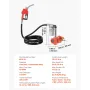 Fuel Transfer Pump, 12V DC 40 L/min, Portable Diesel Transfer Pump Kit, with Auto Shut-Off Nozzle, Discharge Hose, Overheat Prot
