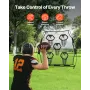 VEVOR 1828.8x1828.8mm Football Trainer Throwing Net, Training Throwing Target Practice Net with 5 Target Pockets, Knotless Net I