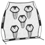 VEVOR 1828.8x1828.8mm Football Trainer Throwing Net, Training Throwing Target Practice Net with 5 Target Pockets, Knotless Net I