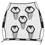 VEVOR 1828.8x1828.8mm Football Trainer Throwing Net, Training Throwing Target Practice Net with 5 Target Pockets, Knotless Net I