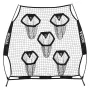 VEVOR 1828.8x1828.8mm Football Trainer Throwing Net, Training Throwing Target Practice Net with 5 Target Pockets, Knotless Net I