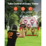 VEVOR 1828.8x1828.8mm Football Trainer Throwing Net, Training Throwing Target Practice Net with 5 Target Pockets, Knotless Net I