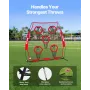 VEVOR 1828.8x1828.8mm Football Trainer Throwing Net, Training Throwing Target Practice Net with 5 Target Pockets, Knotless Net I
