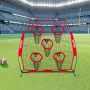 VEVOR 1828.8x1828.8mm Football Trainer Throwing Net, Training Throwing Target Practice Net with 5 Target Pockets, Knotless Net I