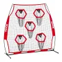 VEVOR 1828.8x1828.8mm Football Trainer Throwing Net, Training Throwing Target Practice Net with 5 Target Pockets, Knotless Net I