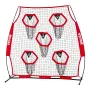 VEVOR 1828.8x1828.8mm Football Trainer Throwing Net, Training Throwing Target Practice Net with 5 Target Pockets, Knotless Net I