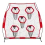 VEVOR 1828.8x1828.8mm Football Trainer Throwing Net, Training Throwing Target Practice Net with 5 Target Pockets, Knotless Net I