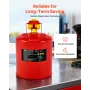 Safety Gas Can, 19 L Type I Red Safety Can for Gasoline with Stainless Steel Flame Arrester, Self-Closing Lid, and PE Funnel, Ca