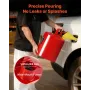 VEVOR Safety Gas Can, 19 L Type I Red Safety Can for Gasoline with Stainless Steel Flame Arrester, Self-Closing Lid, and PE Funn