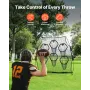 VEVOR 2438.4x2438.4mm Football Trainer Throwing Net, Training Throwing Target Practice Net with 6 Target Pockets, Knotless Net I