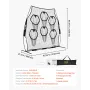 VEVOR 2438.4x2438.4mm Football Trainer Throwing Net, Training Throwing Target Practice Net with 6 Target Pockets, Knotless Net I
