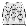 2438.4x2438.4mm Football Trainer Throwing Net, Training Throwing Target Practice Net with 6 Target Pockets, Knotless Net Include