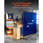 Welding Screen with Frame, 1.74 x 1.74 m Welding Curtain Screen, Flame-Resistant Vinyl Protection Screens with Lockable Swivel W