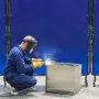 Welding Screen with Frame, 1.74 x 1.74 m Welding Curtain Screen, Flame-Resistant Vinyl Protection Screens with Lockable Swivel W