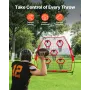 VEVOR 2133.6 x 2133.6mm Football Trainer Throwing Net, Training Throwing Target Practice Net with 5 Target Pockets, Knotless Net
