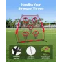 VEVOR 2133.6 x 2133.6mm Football Trainer Throwing Net, Training Throwing Target Practice Net with 5 Target Pockets, Knotless Net