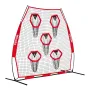 2133.6 x 2133.6mm Football Trainer Throwing Net, Training Throwing Target Practice Net with 5 Target Pockets, Knotless Net Inclu