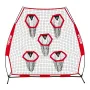 VEVOR 2133.6 x 2133.6mm Football Trainer Throwing Net, Training Throwing Target Practice Net with 5 Target Pockets, Knotless Net