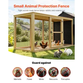 VEVOR hardwareklud 91 cm x 7,62 m, 2 x 3 tommer mesh 16 gauge galvaniseret trådnetrulle, vejrbestandig vinylbelagt kyllingetråd