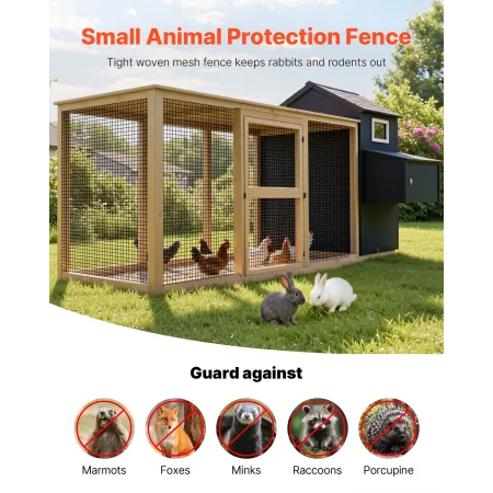 VEVOR hardwareklud 183 cm x 15,2 m, 1/2 i 19 gauge galvaniseret trådnetrulle, vejrbestandig vinylbelagt kyllingetrådsfence