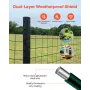 VEVOR Farm Fence, 1 x 20 m, 4 x 4 in Mesh 2.1mm Galvanized Steel Wire Fencing for Cattle, Hog & Sheep, Heavy Duty Vinyl Coated L