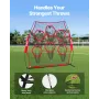 2438.4x2438.4mm Football Trainer Throwing Net, Training Throwing Target Practice Net with 6 Target Pockets, Knotless Net Include