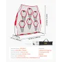VEVOR 2438.4x2438.4mm Football Trainer Throwing Net, Training Throwing Target Practice Net with 6 Target Pockets, Knotless Net I