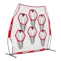 VEVOR 2438.4x2438.4mm Football Trainer Throwing Net, Training Throwing Target Practice Net with 6 Target Pockets, Knotless Net I