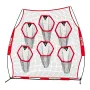 VEVOR 2438.4x2438.4mm Football Trainer Throwing Net, Training Throwing Target Practice Net with 6 Target Pockets, Knotless Net I