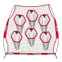 VEVOR 2438.4x2438.4mm Football Trainer Throwing Net, Training Throwing Target Practice Net with 6 Target Pockets, Knotless Net I