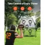2133.6 x 2133.6mm Football Trainer Throwing Net, Training Throwing Target Practice Net with 5 Target Pockets, Knotless Net Inclu