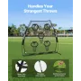 VEVOR 2133.6 x 2133.6mm Football Trainer Throwing Net, Training Throwing Target Practice Net with 5 Target Pockets, Knotless Net