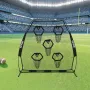 2133.6 x 2133.6mm Football Trainer Throwing Net, Training Throwing Target Practice Net with 5 Target Pockets, Knotless Net Inclu