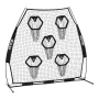 VEVOR 2133.6 x 2133.6mm Football Trainer Throwing Net, Training Throwing Target Practice Net with 5 Target Pockets, Knotless Net