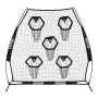 VEVOR 2133.6 x 2133.6mm Football Trainer Throwing Net, Training Throwing Target Practice Net with 5 Target Pockets, Knotless Net