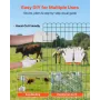 Farm Fence, 1 x 25 m, 2 x 4 in Mesh 2.1mm Galvanized Steel Wire Fencing for Cattle, Hog & Sheep, Heavy Duty Vinyl Coated Livesto